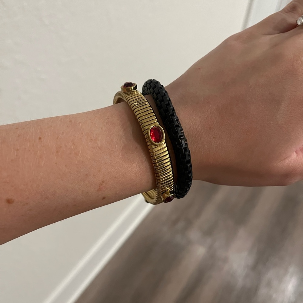 Red, Gold and Black Bracelet Set